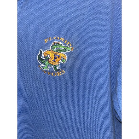 Vtg Florida Gators 90s University FL Polo Shirt Striped Colorblock Mens M NUTMEG - Picture 2 of 7